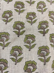 Quelith Block Print Handloom Linen Fabric